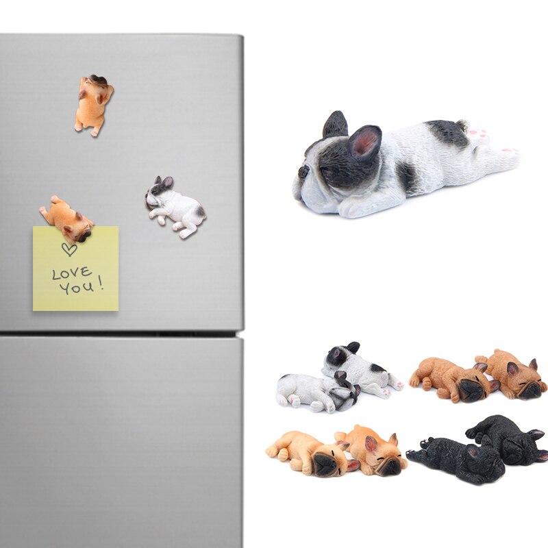 Cute French Bulldog Magnet Refrigerator Sticker Sleeping Dog Cartoon Fridge Magnets For Office Home Decoration Sticker