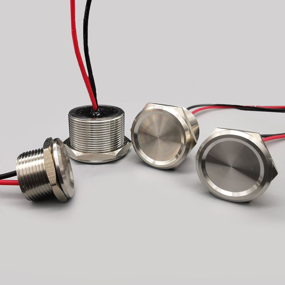 Interruttori tattili piezoelettrici impermeabili in acciaio inossidabile 16mm 19mm 22mm 25mm pulsante momentaneo capacitivo aperto normale