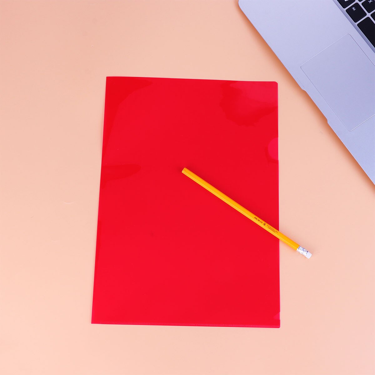 20pcs Office Document Folder Single Page Paper Folder Shape Plastic Folder (Mixed Color)