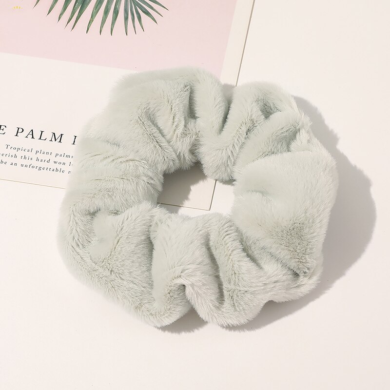 Winter Koe Kleur Haar Touw Vrouwen Fluwelen Chouchou Rubber Band Zachte Warme Elastische Haarbanden Kerstcadeaus Haaraccessoires: A5