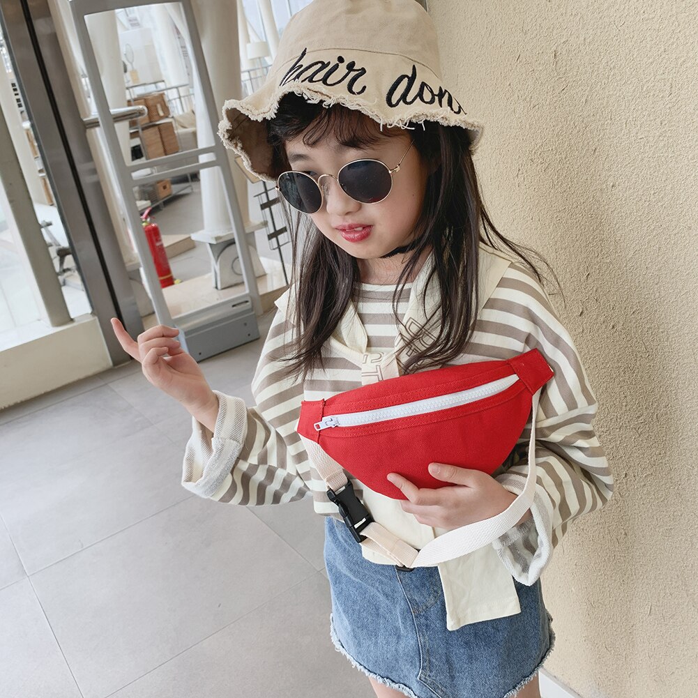 Casual Canvas Chest Bags Waist Solid Messenger Packs Daily Children Fanny Bum Purse Chest Waist Girl Cute Leisure Chest Bags