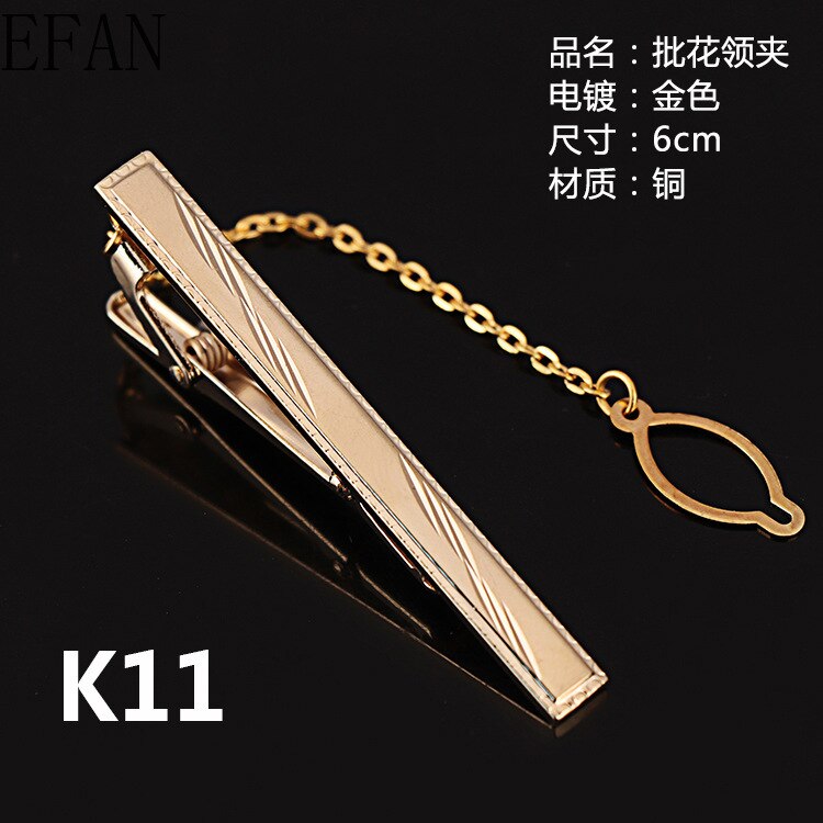 Goldron-pince à cravate classique pour hommes, pince à cravate en alliage pour collier en émail de , Pin au mètre, Business