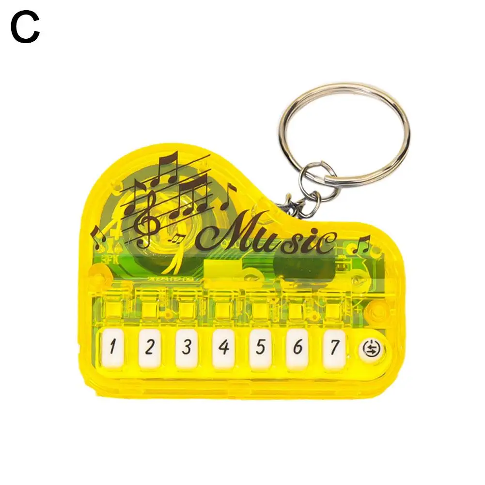 mini pianoforte elettronico portachiavi in lega tastiere musicali musica luminosa portachiavi in metallo ciondolo gioielli giocattoli catena portachiavi G G0P1: verde