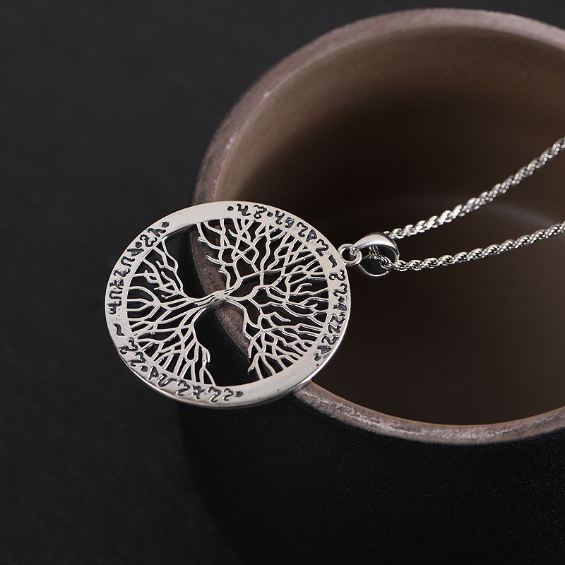 BALMORA 100% Echt 925 Sterling Zilveren Boom van Het Leven Ronde Kleine Hanger &amp; Ketting Bijoux Vrouwen Mannen Sieraden