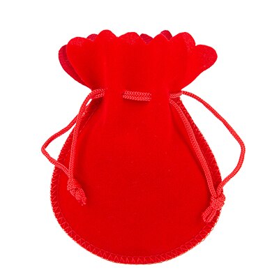 Bolsa de terciopelo 6x7 cm negro/tela roja organizador bolsa de Navidad/boda Cordón de para exhibición de joyería joyero Organizador: Rojo