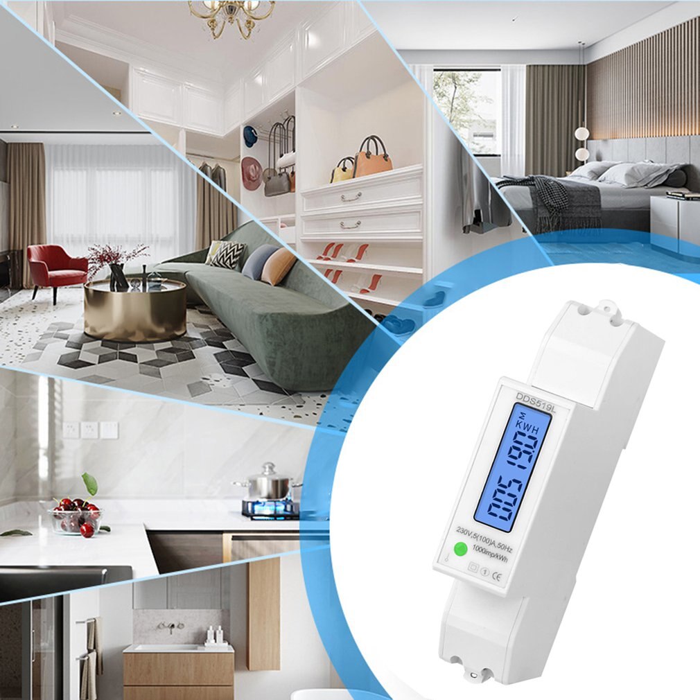 Multifunctionele Digitale Voltmeter Amperemeter Wattmeter Lcd Backlight Display Din Rail Kwh Meter Ac 230V 5-100A RS485 Modbus Uitgang