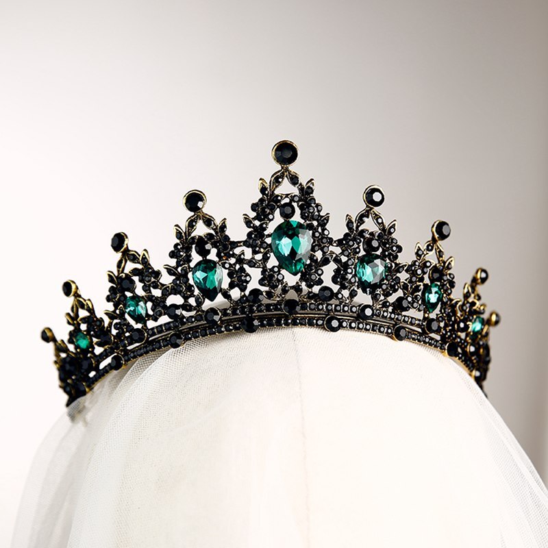 De Bruid Kroon Is Een Zwart Stijl Volwassen Kroon Bruiloft Bruiloft Prinses .: tiara green