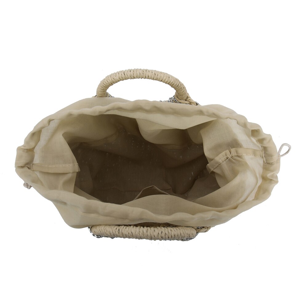 Kvinner håndveske håndlaget halm vevd tote stor kapasitet sommer strand skulderveske fest shopping best -wt