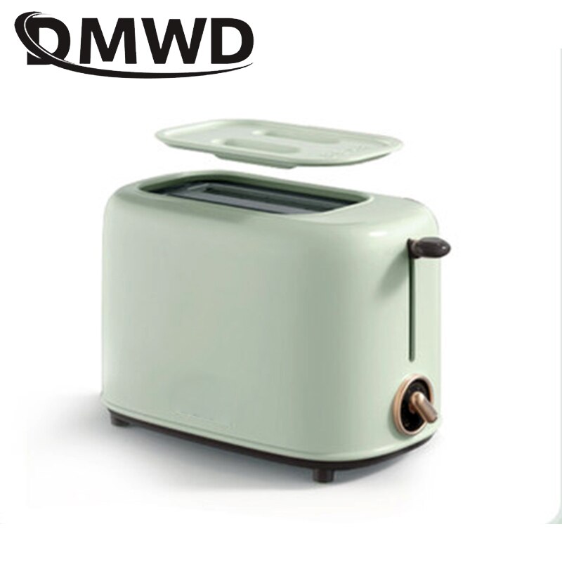 DMWD 2 Scheiben Elektrische edelstahl Toaster Automatische Brot Hersteller Frühstück Backen Maschine Zwei Slot Toast Sandwich Grill Ofen: Grün