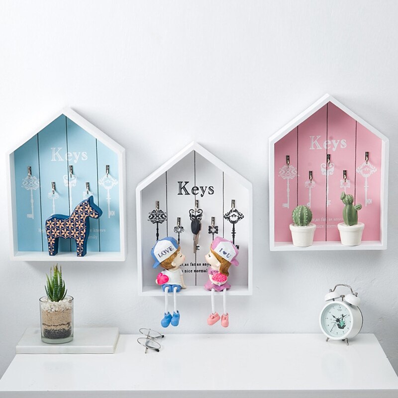 Creatieve Huis Muur Decor Houten Sleutel Haak Cargo Opbergdoos Multifunctionele Muur Jas Toetsen Zakken Kleren Opknoping Haak opslag Hold