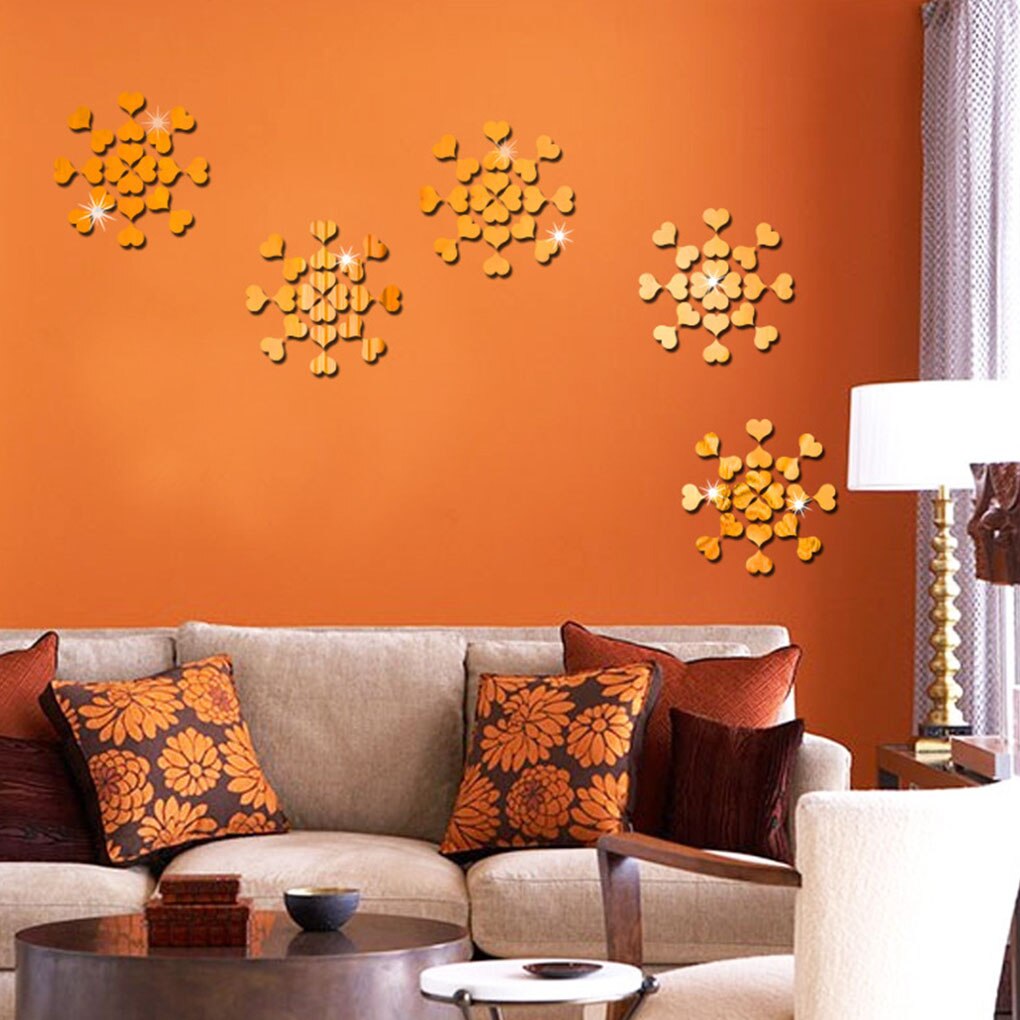 100pcs 2cm Small Heart Sticker Wedding Decor Acrylic Mirror Sticker Kid Room DIY Accessory Party Guest Nursery Home Decor