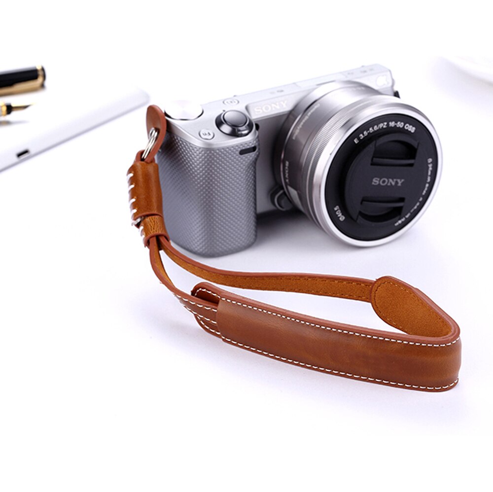 PU Lederen Camera Wrist Hand Strap Lanyard voor Sony Alpha DSLR a6000 a5000 a5100 A7R A7 A7M2 a9 A7I NEX-7 NEX-5 PU Lederen Pols