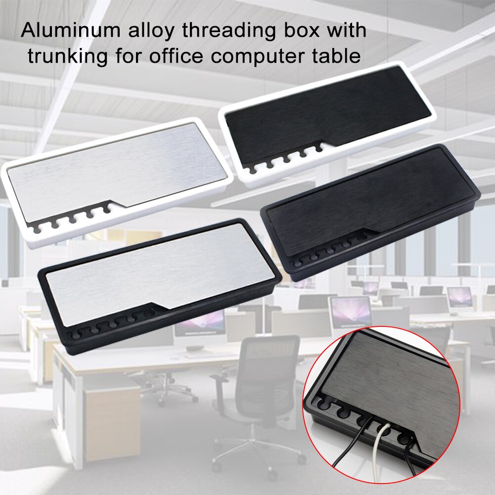 Conference Table Cover Wire Box Computer Desk Multifunction Rectangular Aluminum Alloy Portable Home Office Furniture Durable