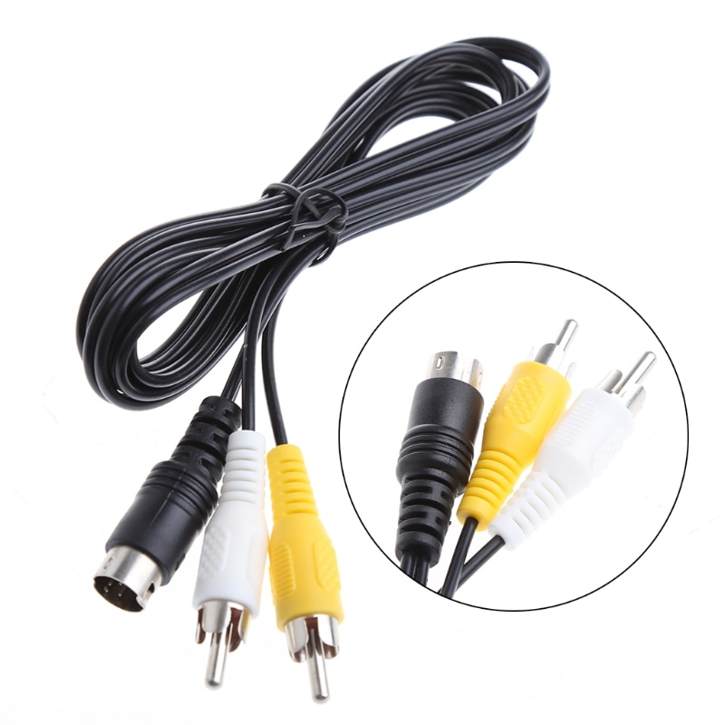 Zwart 1.5 M/5FT Audio Video Av Stereo Composite Adapter Kabel Voor Sega Genesis/Md