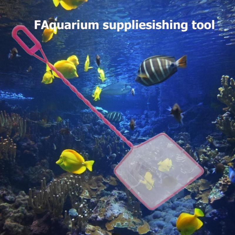 Nuttig Draagbare Lange Handvat Vierkante Aquarium Aquarium Visnet Schepnet Voor Diverse Soorten Vis Springende Accessoires