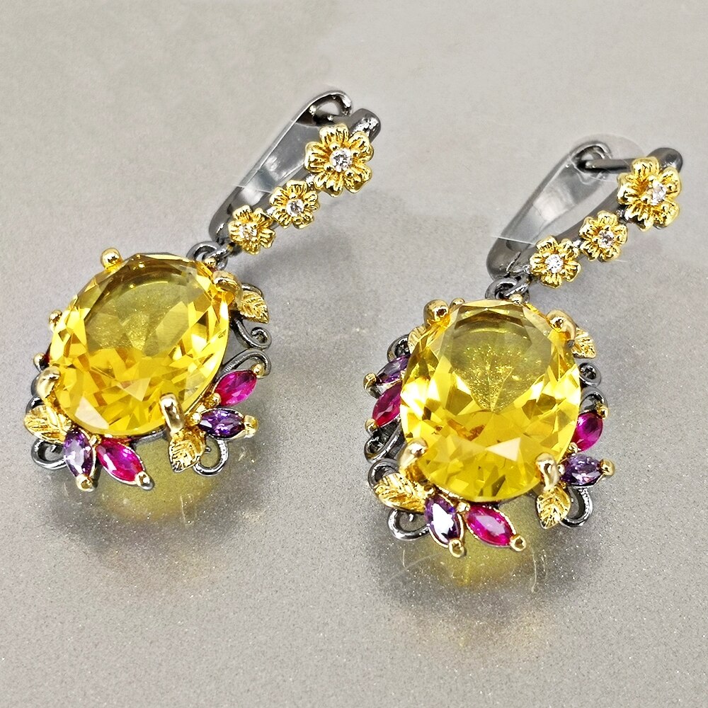 Dreamcarnival1989 fabuloso declaração brincos feminino elegante deslumbrante ouro zircônia aniversário flor pendurado jóias we4036g