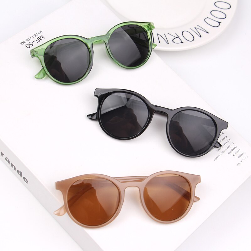 Children's Sunglasses Trendy Baby Round Frame Sunglasses Personality Boys And Girls Anti-uv Glasses Protection Eye