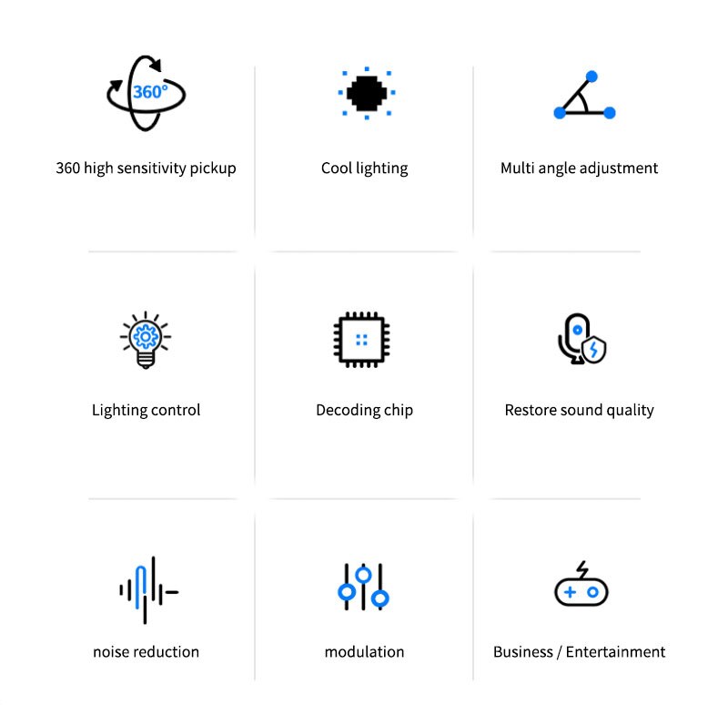 Noise Reduction Computer Microphone 360° Adjustable Pro Gaming Speech Chatting Mic 3.5mm Plug USB Wired For Computer PC Desktop