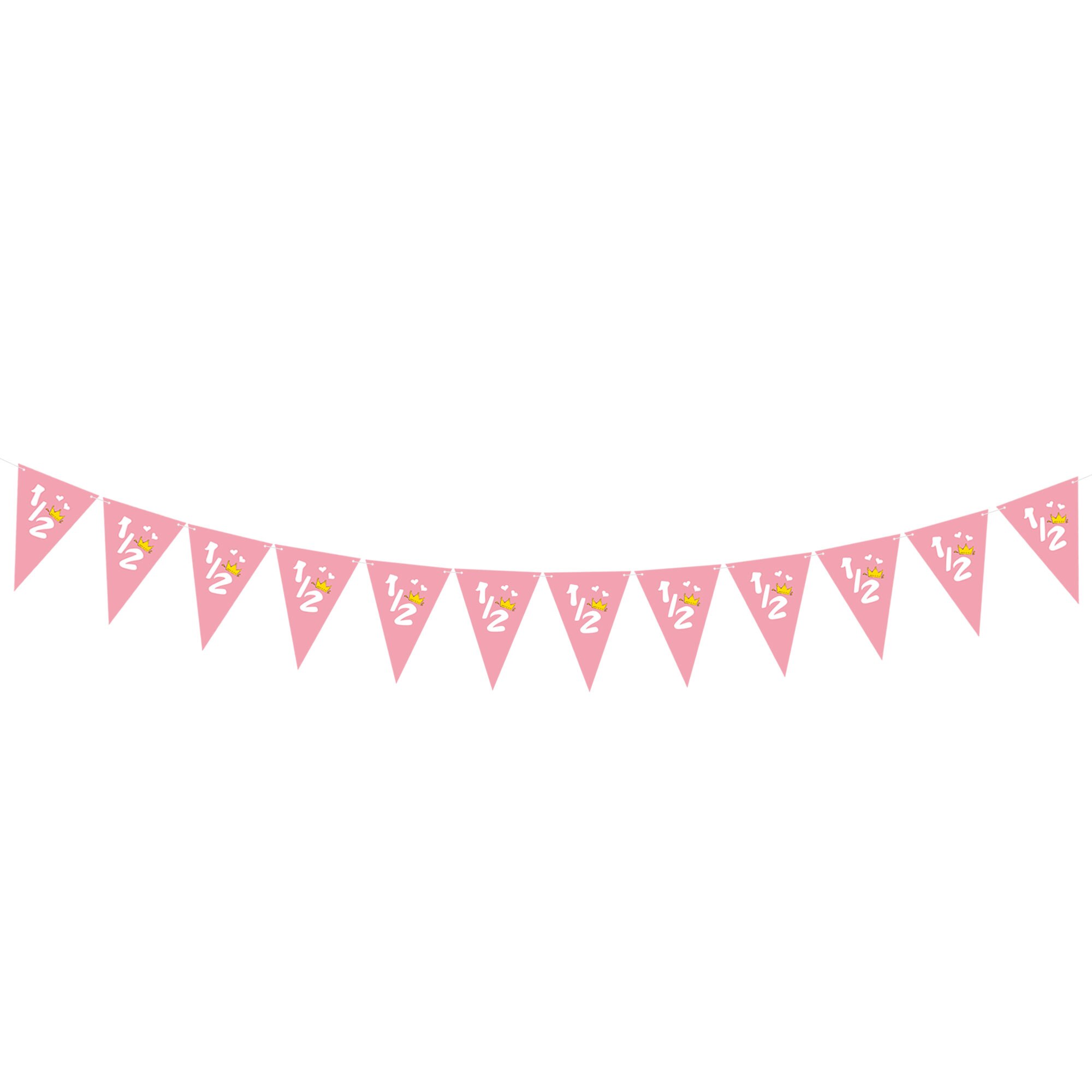 Amawill Half Birthday Party It's My 1/2 Birthday Banner Pink Blue Latex Balloons 6 Months Baby Shower Girl Boy Decorations 7D