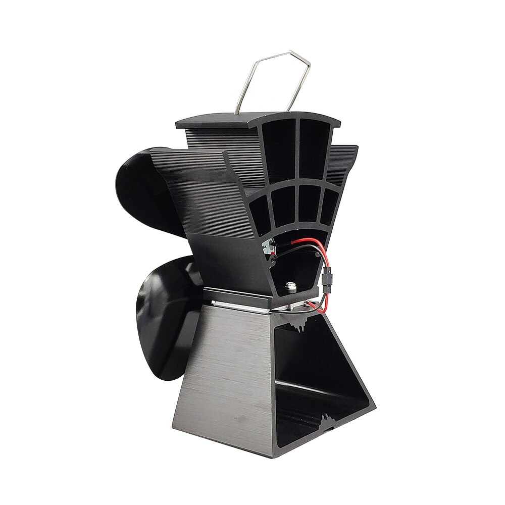 Foyer 4 lame chaleur alimenté poêle ventilateur brûleur à bois silencieux ventilateur maison efficace Distribution de chaleur ménage: EQ3-BK(4BL)