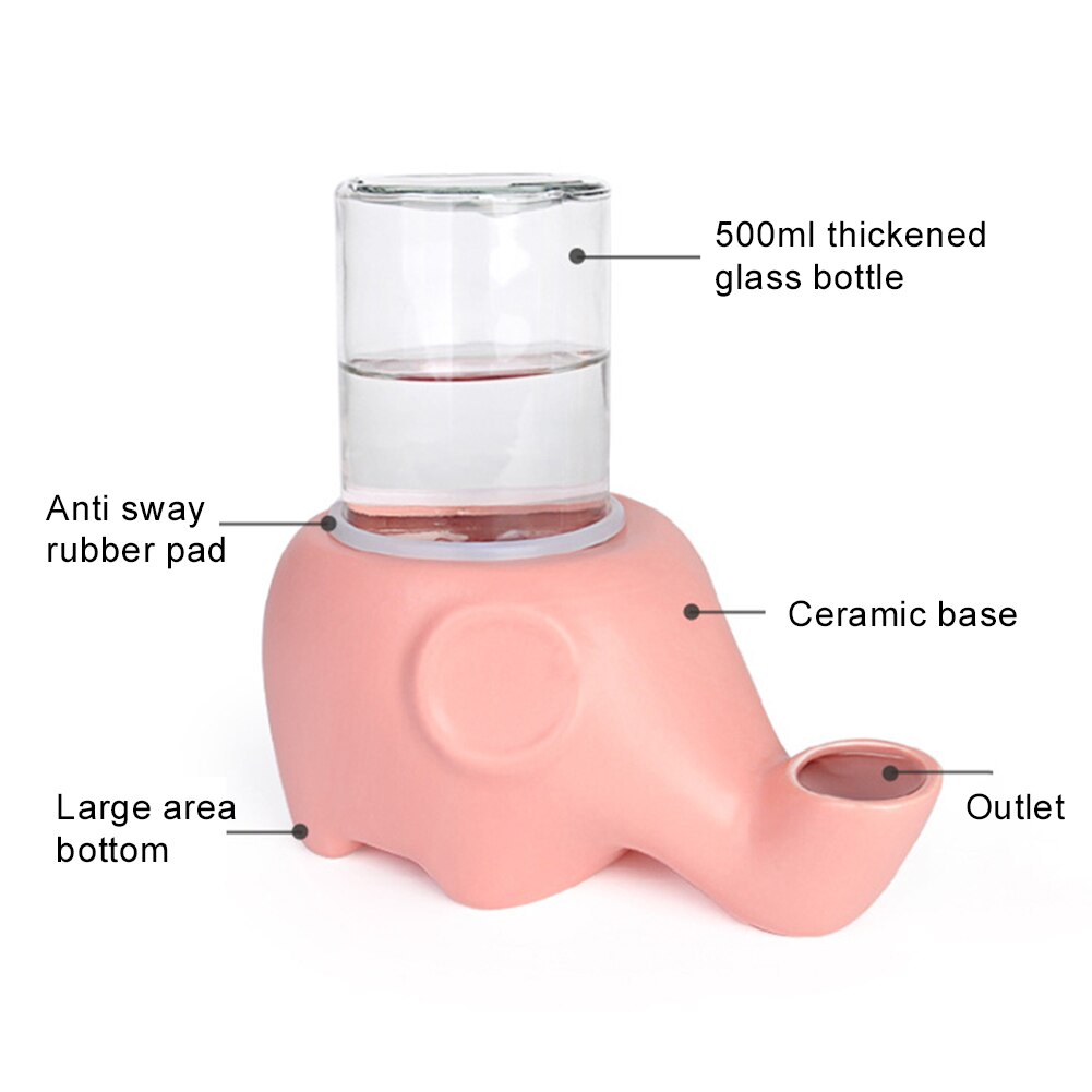 Elephant Shape Pet Cat Kitten No Spill Water Feeder Dispenser Drinking Bowl Cute, Durable, Easy to Use, Automatic Water-Refillin