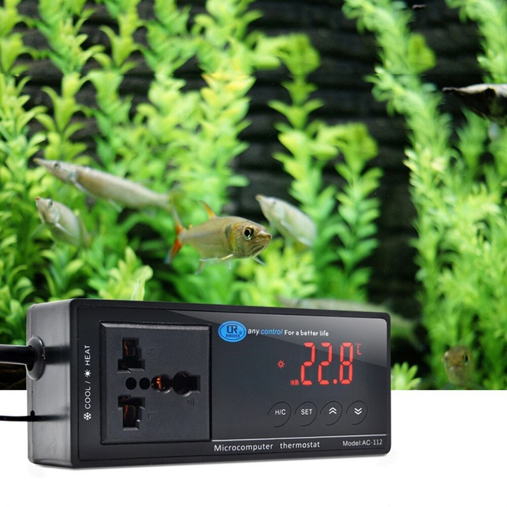 Aquarium Heater AC-112 Outlet Thermostaat 220V Digitale Temperatuurregelaar Aquarium Thermostaat Met Waterdichte Sensor