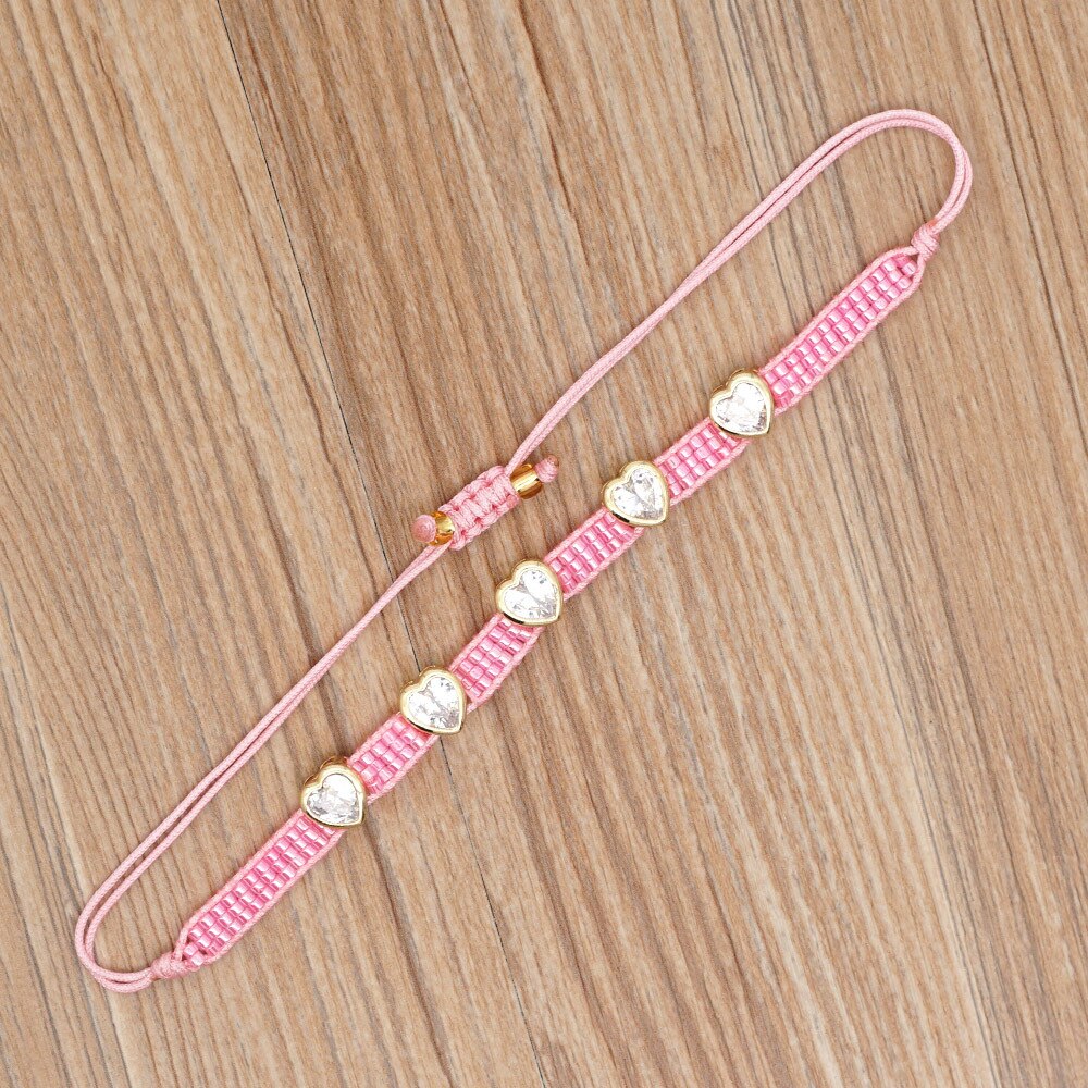 XUXI Giappone Perline di Riso Multi-strato Piegato Braccialetto di Modo Tuta Nappa Tessitura Luce Lusso Prugna fiore Intarsiato Zircone SS044: immagine color2