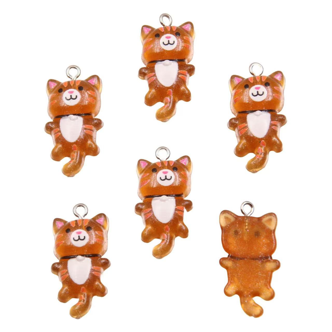 10pcs 15*29mm Cute Cat Flat Back Charms For Pendant DIY Earrings Necklace Jewelry Accessories Finding: Champagne gold