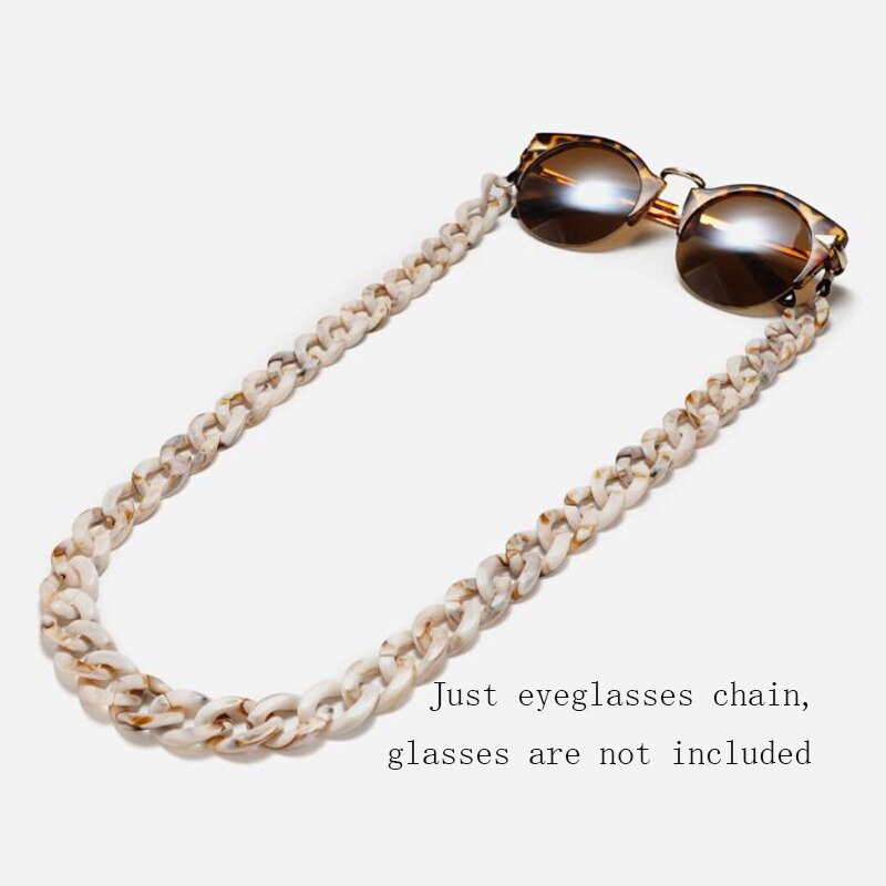 Leopard Acrylic Sunglasses Chain Women Reading Glasses Hanging Neck Chain Largand Glasses Chain Eyeglasses Strap: Brown