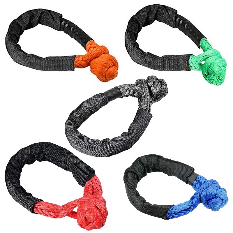 Cuerda de remolque todoterreno sintética, grillete suave de 1/2 pulgadas x 22 pulgadas, 38000 libras, para coche ATV, UTV, SUV, correa de remolque de recuperación, herramienta rota