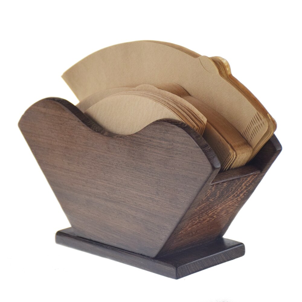 V60 Barista Coffee Paper Filters Shelf Bamboo/Rosewood Filter Stand Espresso Coffee Maker