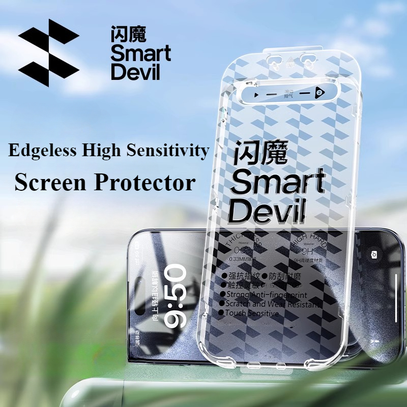 SmartDevil Protector de pantalla de cabina sin polvo para iPhone 16 pro Max 15 14 13 película de vidrio templado transparente sin bordes antihuellas
