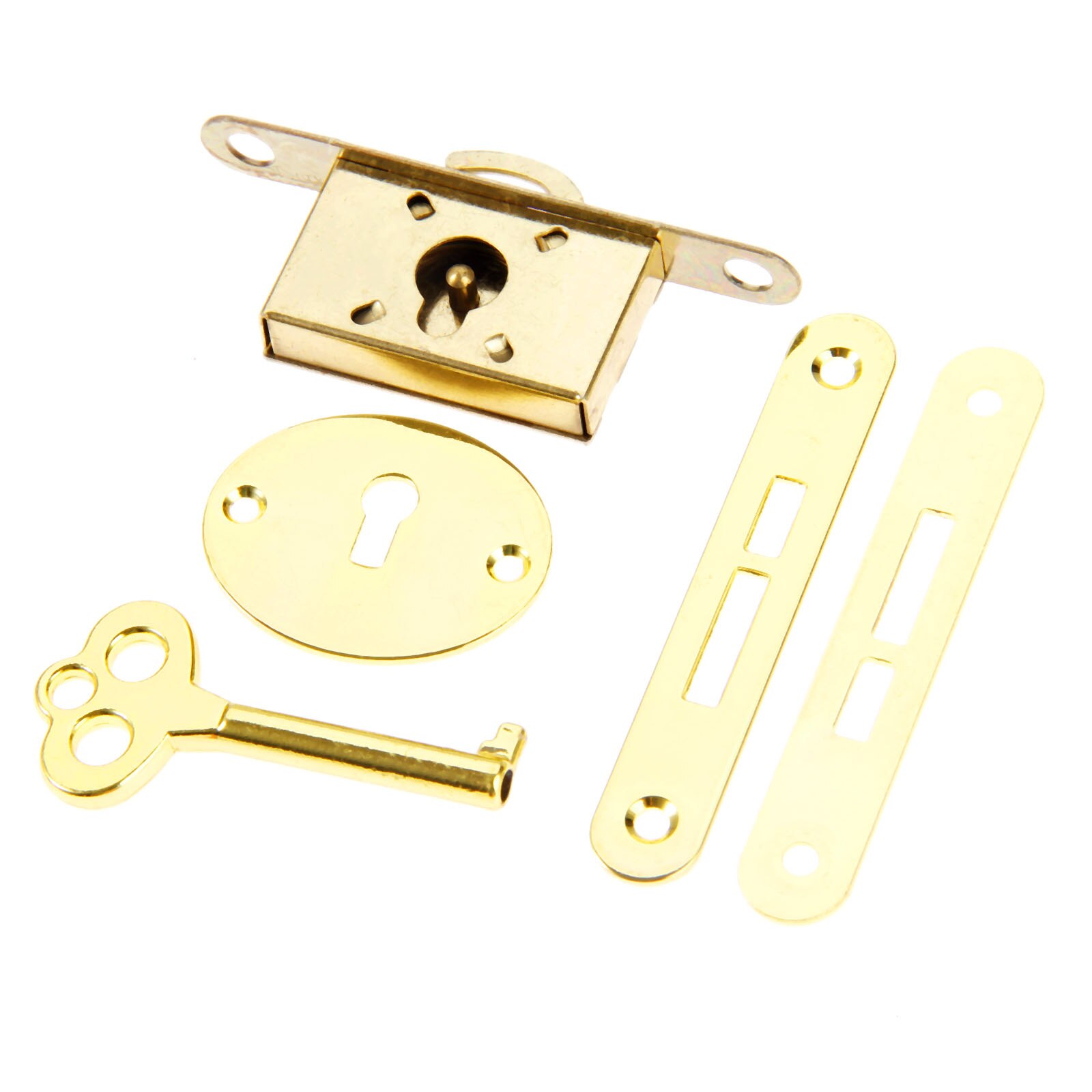 5 stk /1 sæt guld klassisk lås zink legering opdelt nøglekontakt skuffe garderobeskab skab antik vintage møbler hardware