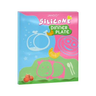 Barns silikon mattallrik integrerat tecknat mönster tillbehör barn som äter kompletterande mat tallrik sucker servis