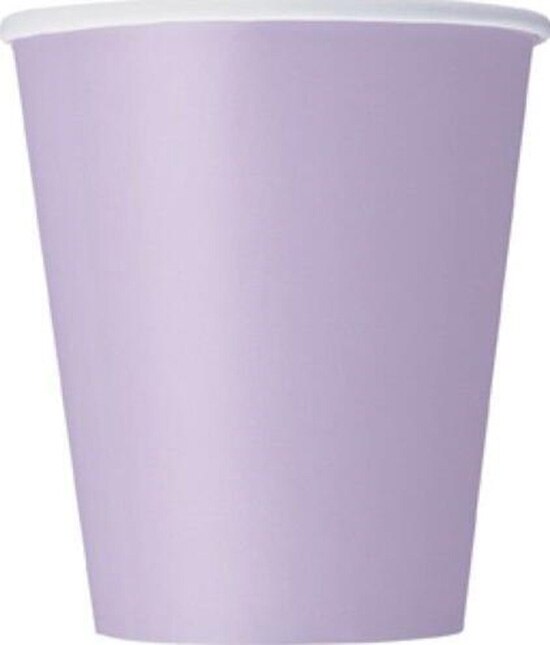 20 stk merke papirkopper 9oz ensfargede papirkopper bursdagsfest servise catering engangs tykk farget: Lilla