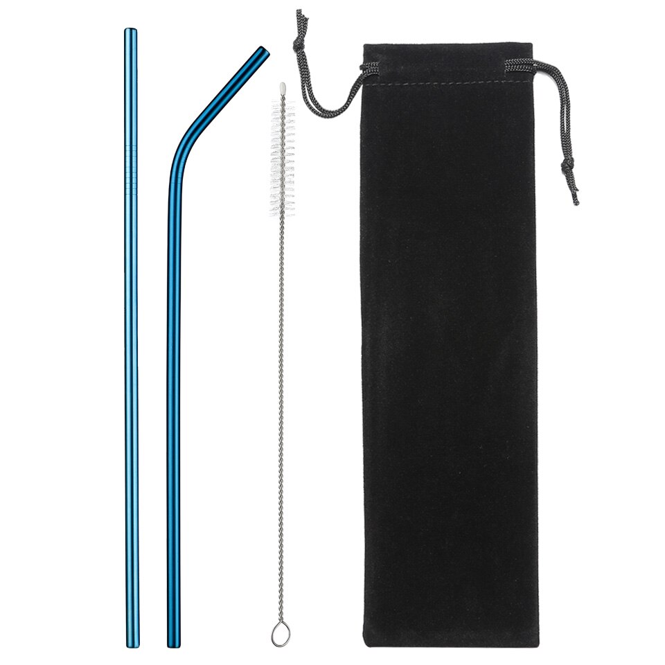 Pajita reutilizable ecológica de acero inoxidable, Pajita de Metal de para beber con cepillo limpiador y Bolsa, ,: A6