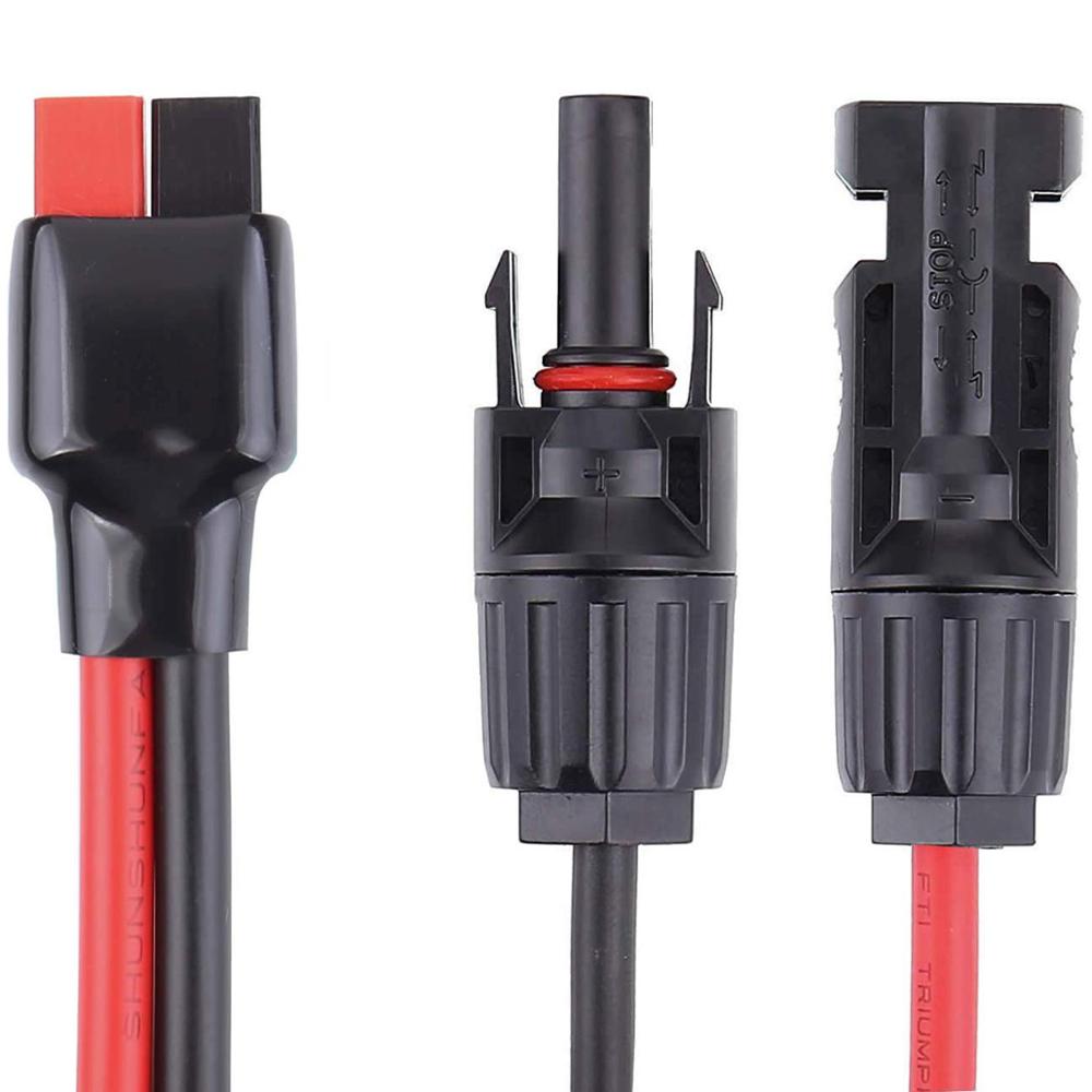 Solar Panel Connector Cable Kits 10 AWG 1.15 ft. for Portable Solar Generator