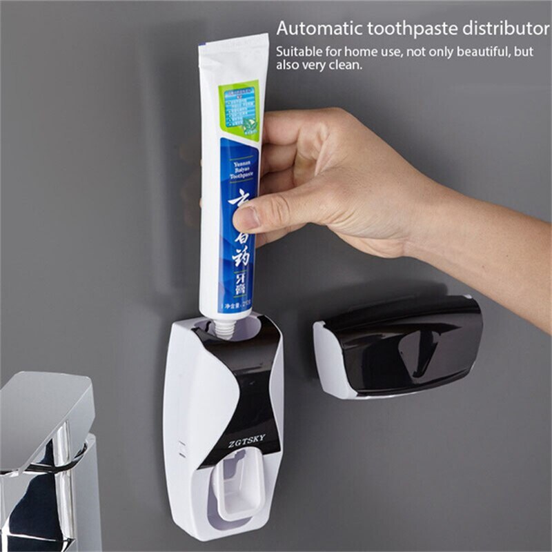 Toothbrush Holder Automatic Toothpaste Dispenser Holder Toothbrush Wall Mount Rack Bathroom Tools Set