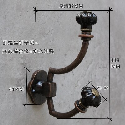 Ganchos de pared de cerámica de calabaza, ganchos decorativos, ganchos de pared, ganchos de abrigo Retro antiguos, ganchos de perchero, muebles de Metal: 2
