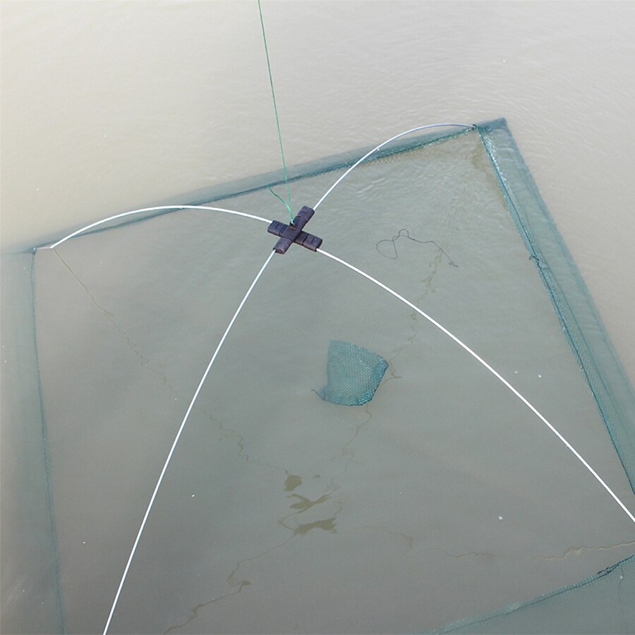 60 x 60cm 80 x 80cm firkantet fiskelandingsnetfældenet til fangst af rejekrabbe små fiskegarn fiskeredskab
