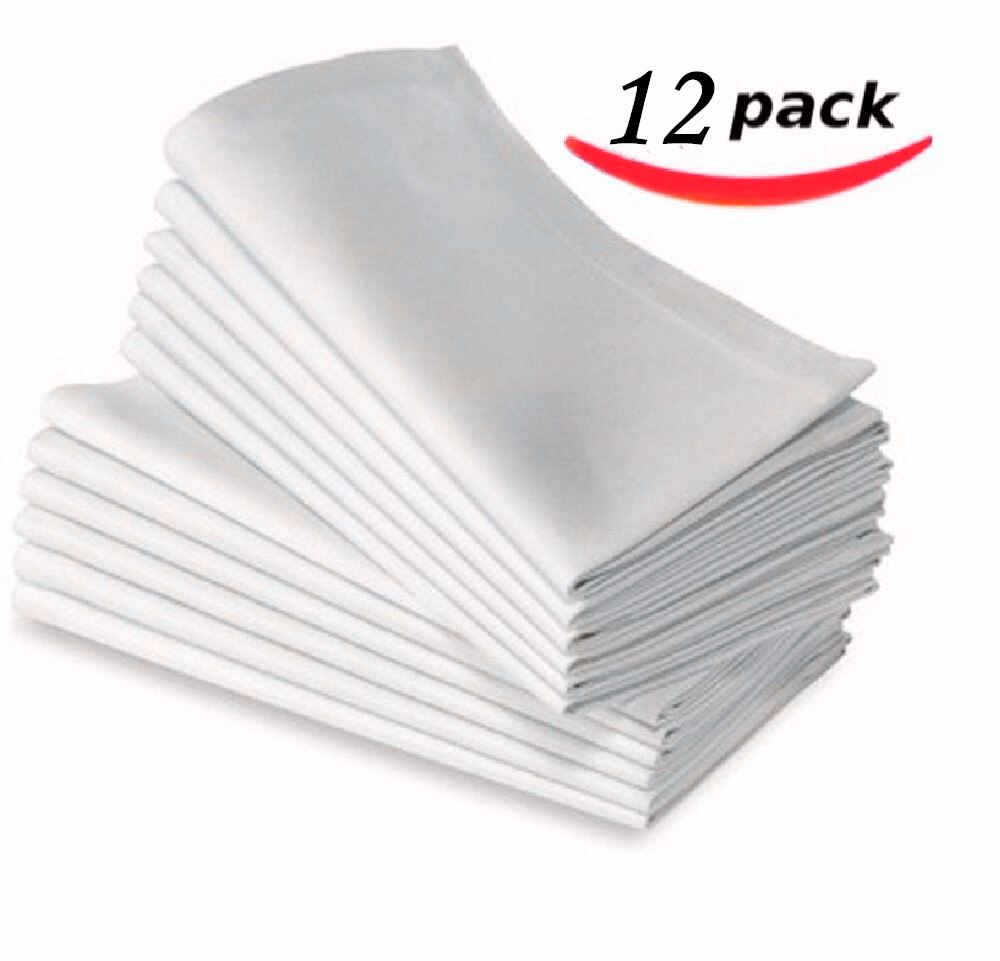 12PC 45x45cm RESTAURANT DINNER CLOTH LINEN WHITE 45x45cm PREMIUM HOTEL NAPKINS