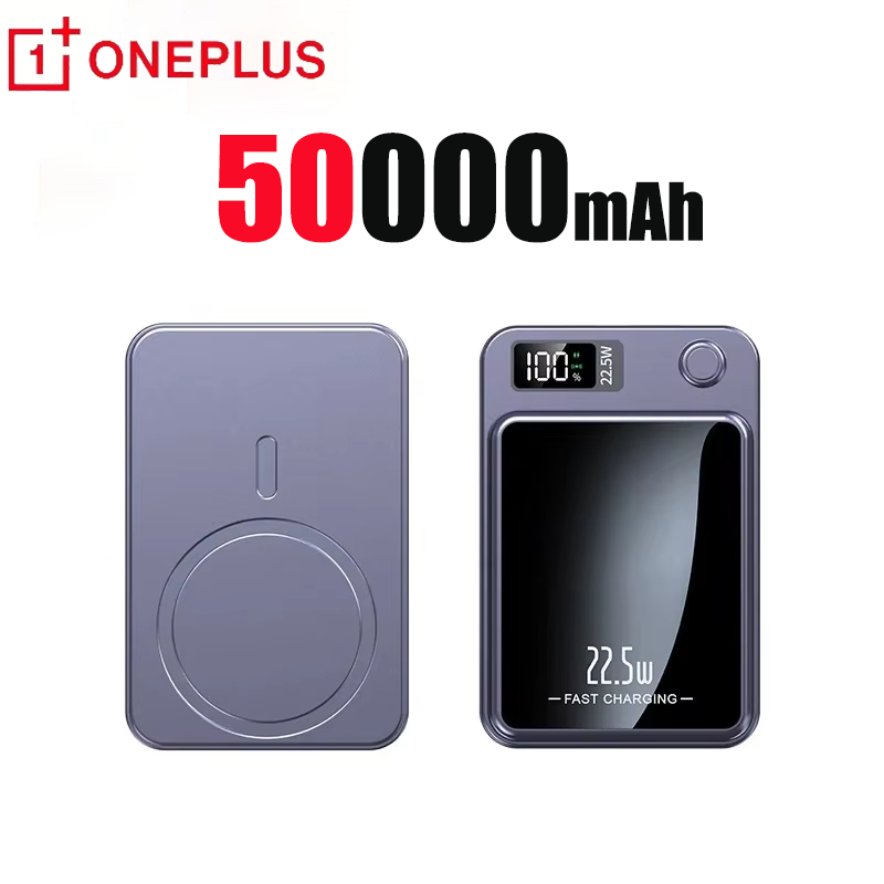 Oneplus 200000mAh Draadloze Magnetische Power Bank 22.5W Snel Opladen Draagbare Externe Batterij PowerBank Magsafe voor iPhone Huawei: Blauw