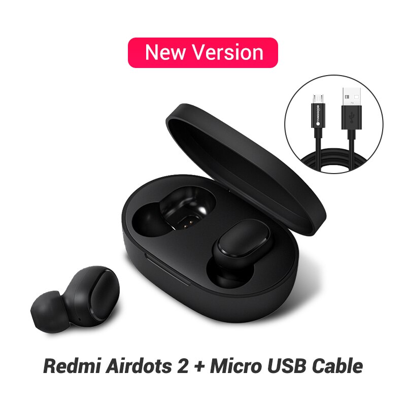 Xiaomi Redmi Airdots S / 2 Bluetooth Earphones Left Right Low Lag Mode Mi True Wireless Headphones BT5.0 TWS Air Dots Headset: New add Cable