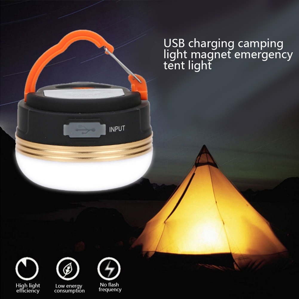 Mini bärbara campinglampor 3w led campinglyktor tält lampa utomhus vandring natthängande lampa usb uppladdningsbar nattlampa