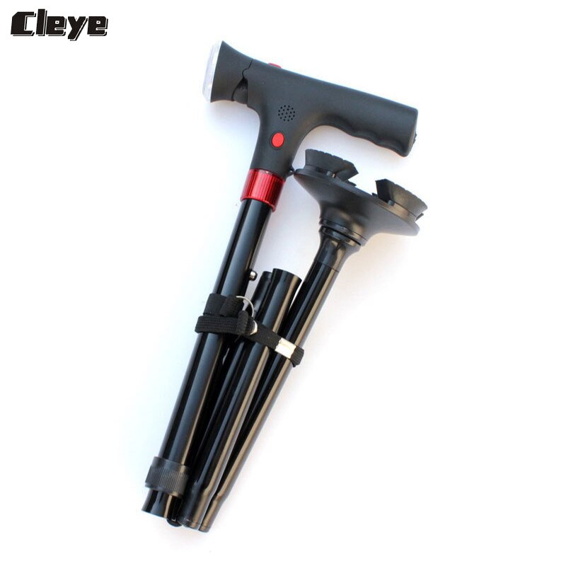 Cleye – bâton de marche intelligent et pliable pour personnes âgées, avec lumière antidérapante, béquille Ultra légère pour personnes âgées