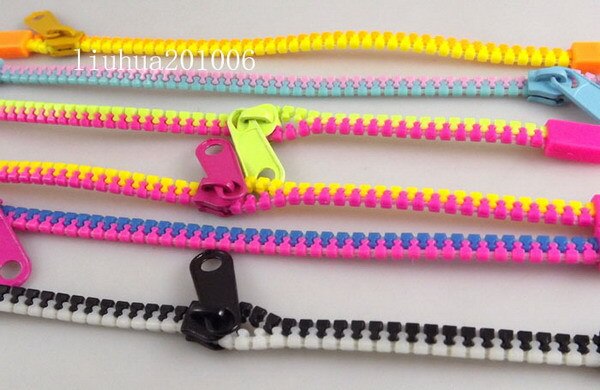 Gratis ePacket 30 stks Mix kleuren Occident Punk Overdreven Individualiteit Rits Bangle Armband