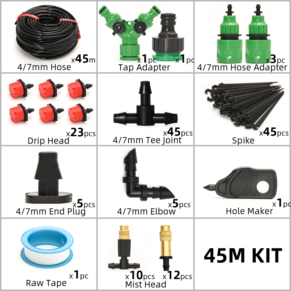 5M-60M Hose Drip Irrigation System Misting System Watering System Drippers For Irrigation Watering Set Garden Plant Watering