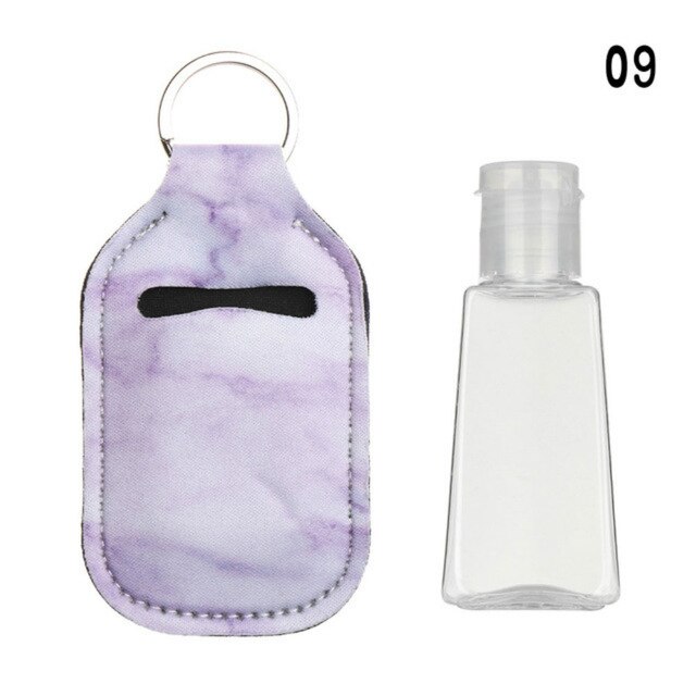 1PC 30ml Empty Hand Sanitizer Bottle Mini Portable Travel Silicone Disinfect Gel Bottles Refillable Bottles with Keychain Ring: 9
