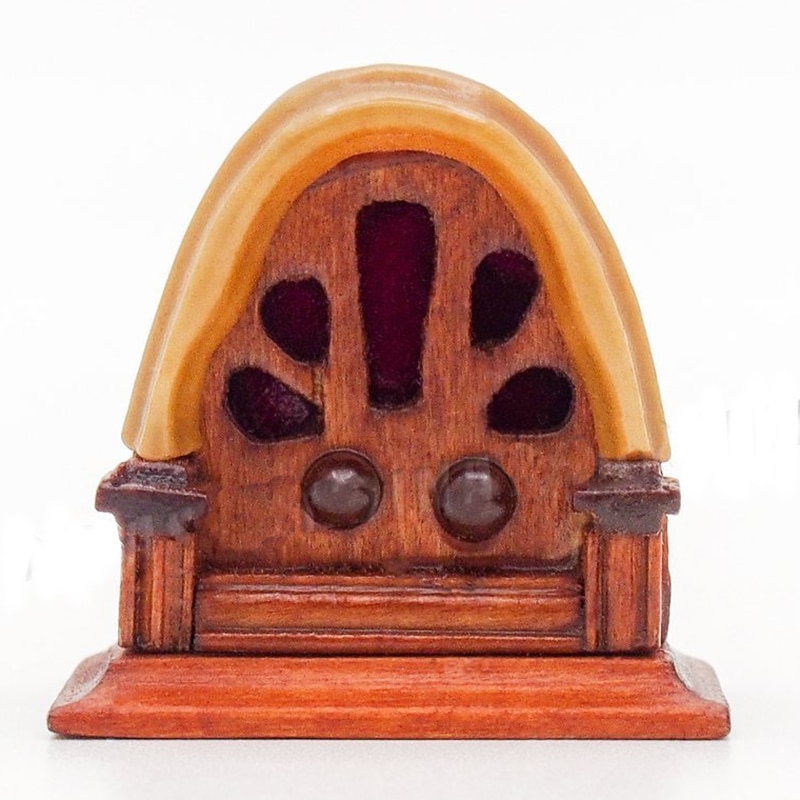 1:12 Miniatuur Vintage Antieke Radio Poppenhuis Decoratie Accessoires