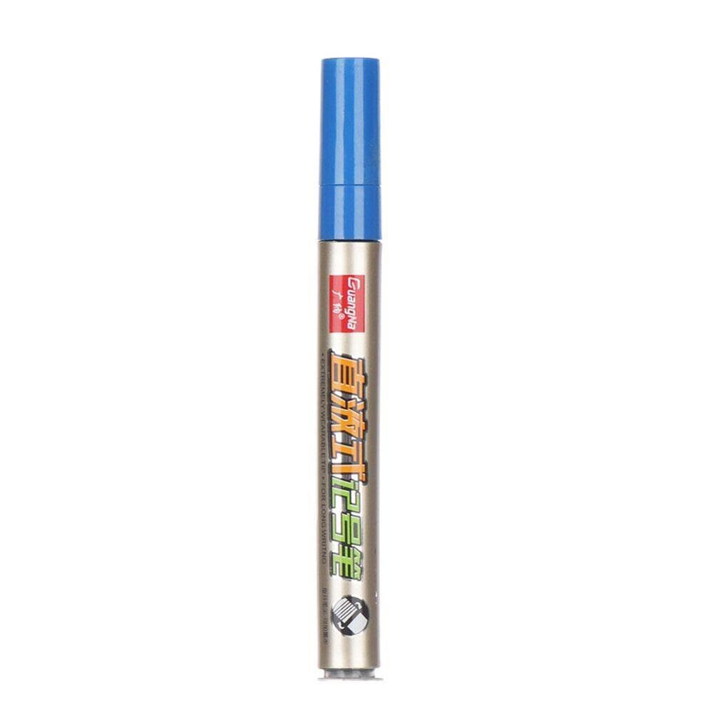 1pc hvid rød blå sort farve tusch pen mærke logstik olieagtig keramisk glas skive enkelt plast pen optisk hoved mar  f3 g 9: Blå